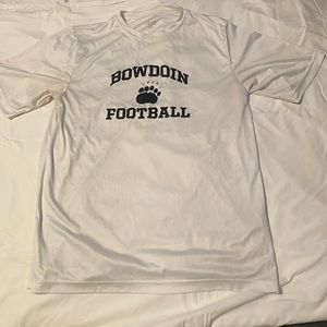 Large white Bowdoin football dri-fit shirt